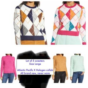 Lot of 5 Atlantic Pacific x Halogen Sweater Collection